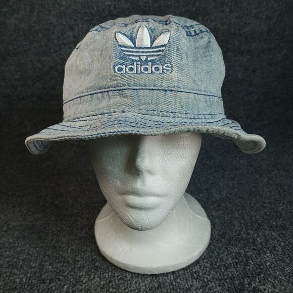 adidas Other - Adidas Hat Cap Bucket Denim Trefoil Embroidered Lined Mens Small Casual